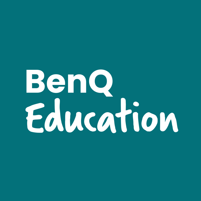 BenQ Education logo White on teal 3840x3840